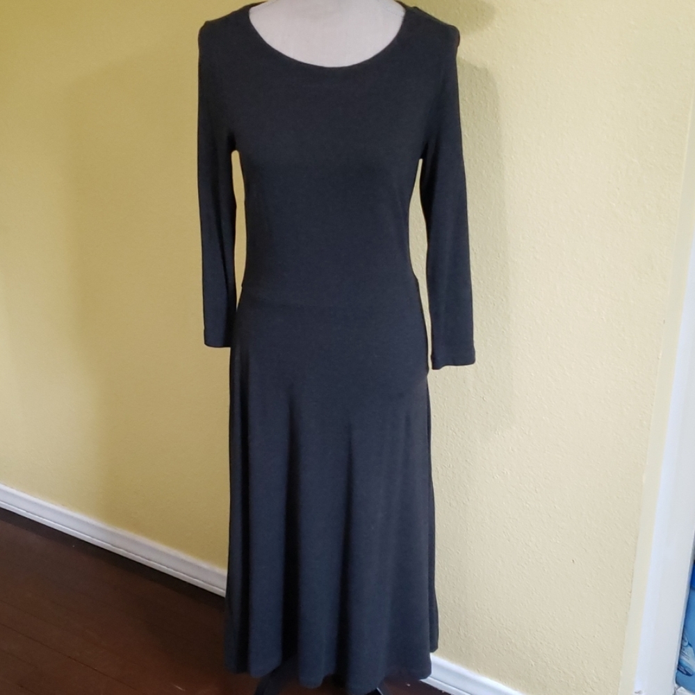 Fitted Charcoal Grey Long Dress